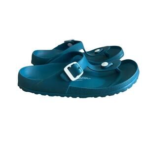 Birkenstock Gizeh EVA Sandals Teal Blue Thong Flip Flop Waterproof Girls Size 12